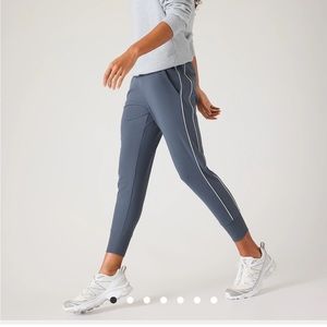Athleta Venice Midrise Jogger XS Granite Blue/White Stripe